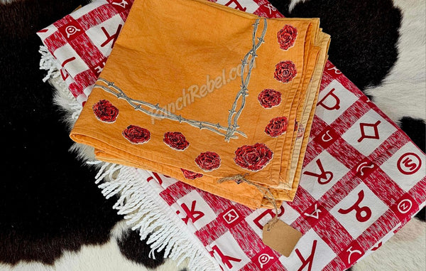 Vintage Cattle Brands Tablecloth #5541