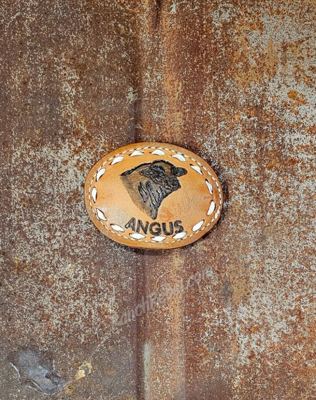 Vintage Angus Leather Belt Buckle #6130