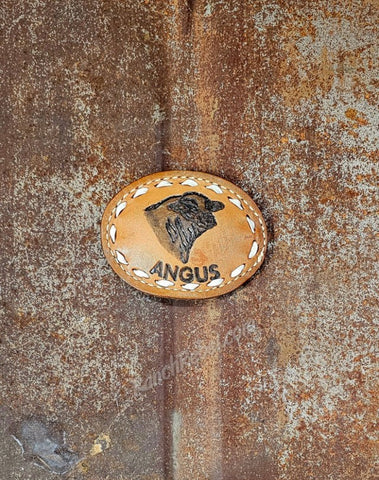 Vintage Angus Leather Belt Buckle #6130