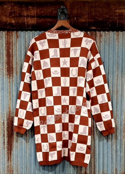 Checkered Past Cardi #5150
