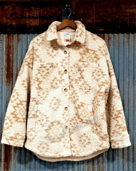 Ariat Sherpa Shacket in Natural Southwest Print #5186
