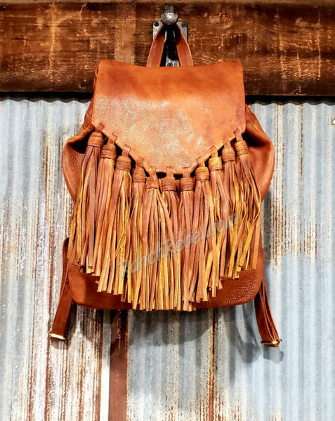 Leather Fringe Backpack #5221