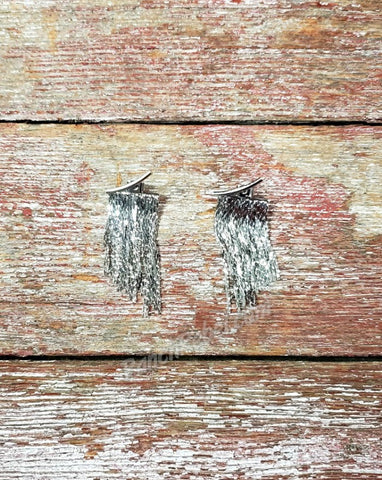 Silver Fringe Jacket Earrings #5239