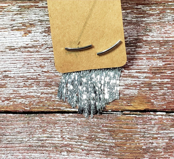 Silver Fringe Jacket Earrings #5239