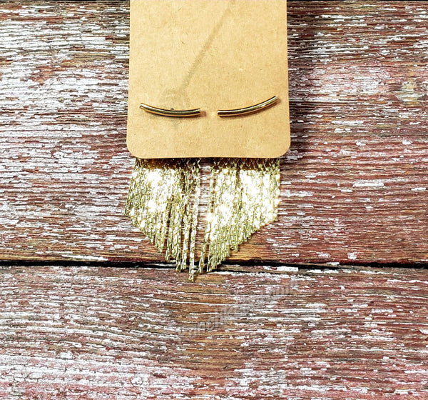 Gold Fringe Jacket Earrings #5238