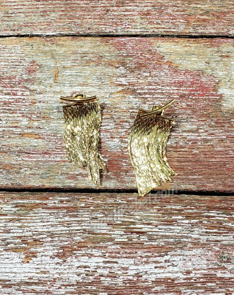 Gold Fringe Jacket Earrings #5238