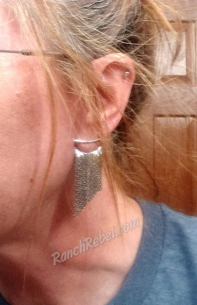 Silver Fringe Jacket Earrings #5239