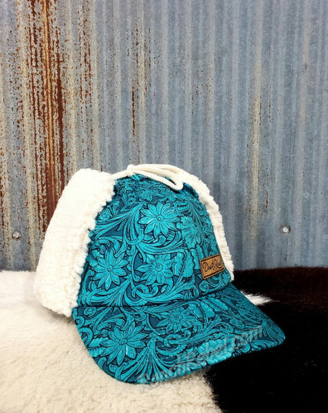 Tooled Turquoise Print Chore Cap #5251