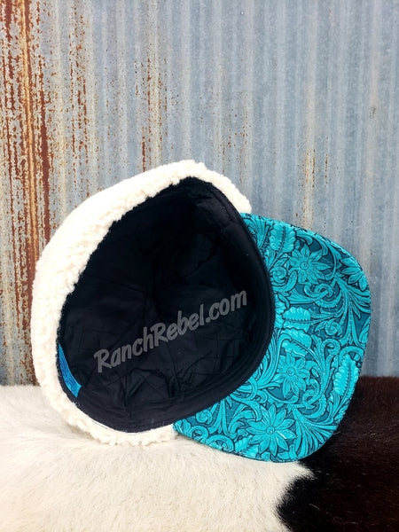 Tooled Turquoise Print Chore Cap #5251