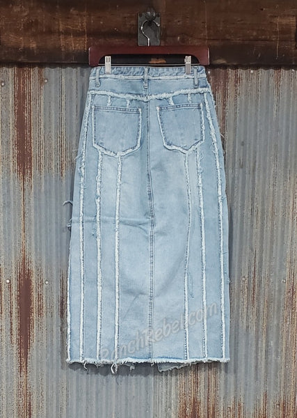Frayed Denim Skirt #5270