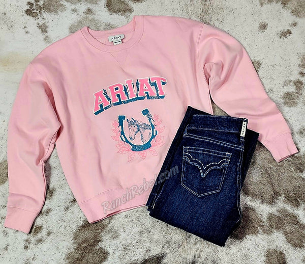 Ariat College Sweatshirt in Blushing Rose #5331