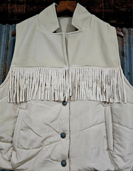 Cattleman's Fringe Vest in Charolais #5338