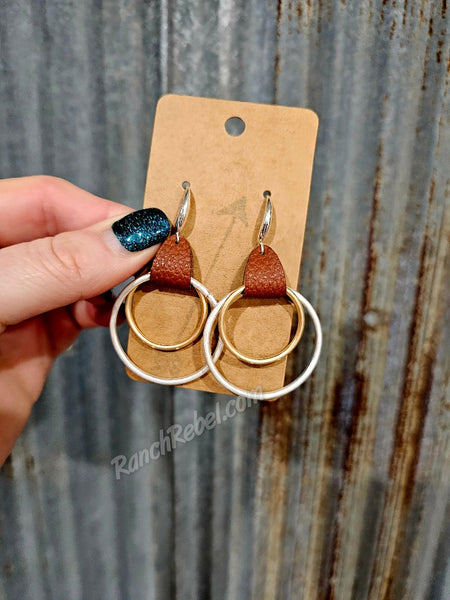 Rustic Mixed Metal Hoops #5350