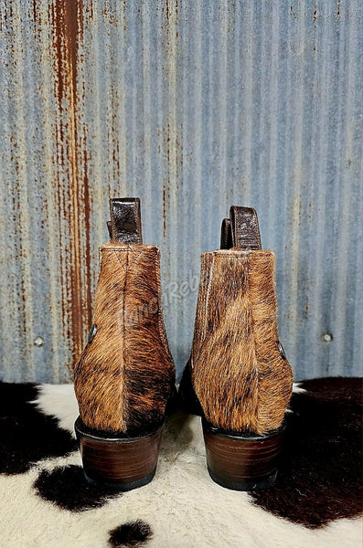 Aurora Brindle Cowhide Booties #5421