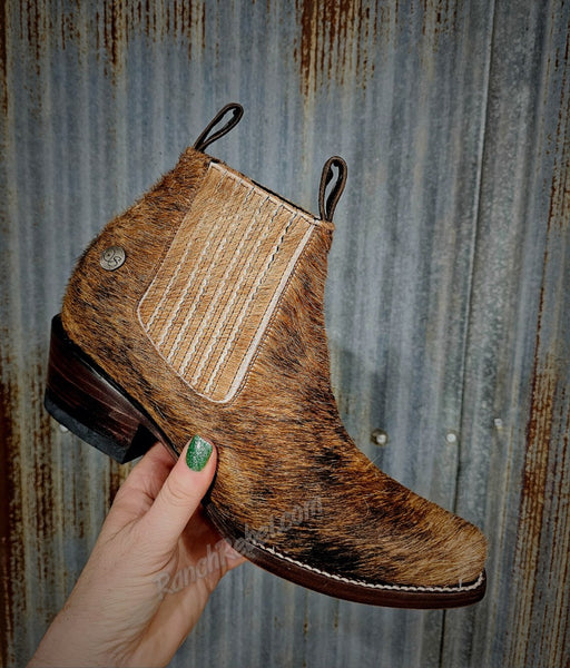 Aurora Brindle Cowhide Booties #5421