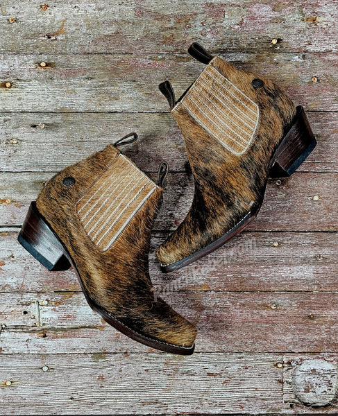 Aurora Brindle Cowhide Booties #5421