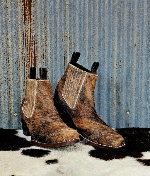 Aurora Brindle Cowhide Booties #5421