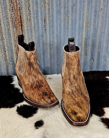 Aurora Brindle Cowhide Bootie #5421 size 6