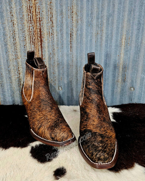 Aurora Brindle Cowhide Booties #5421