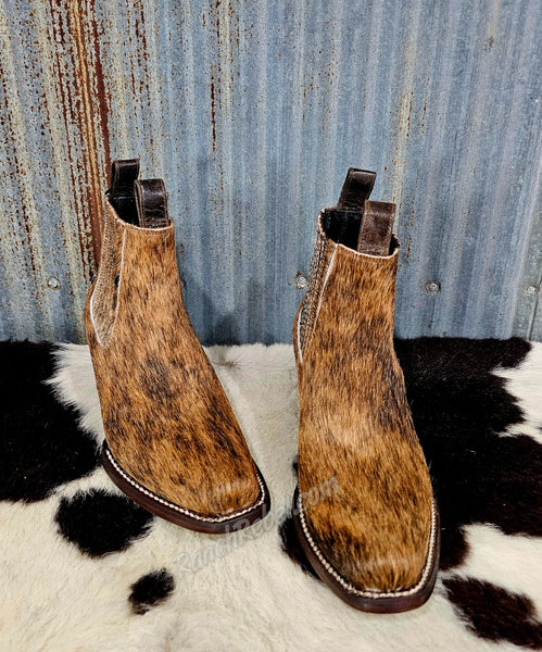 Aurora Brindle Cowhide Booties #5421