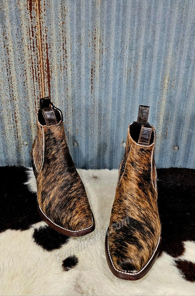 Aurora Brindle Cowhide Booties #5421