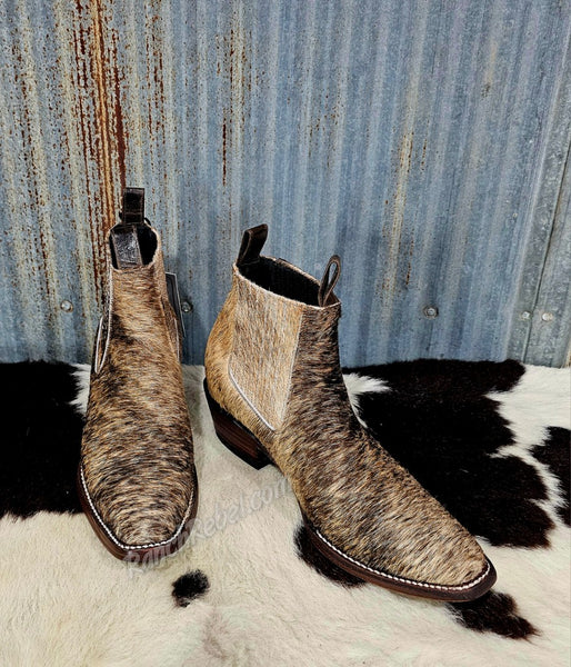 Aurora Brindle Cowhide Booties #5421