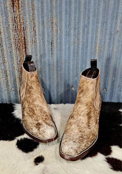 Aurora Brindle Cowhide Booties #5421