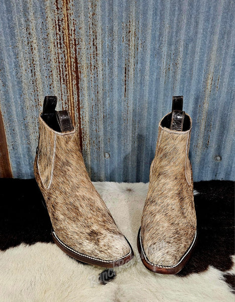 Aurora Brindle Cowhide Booties #5421