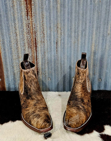 Aurora Brindle Cowhide Bootie #5421 size 10