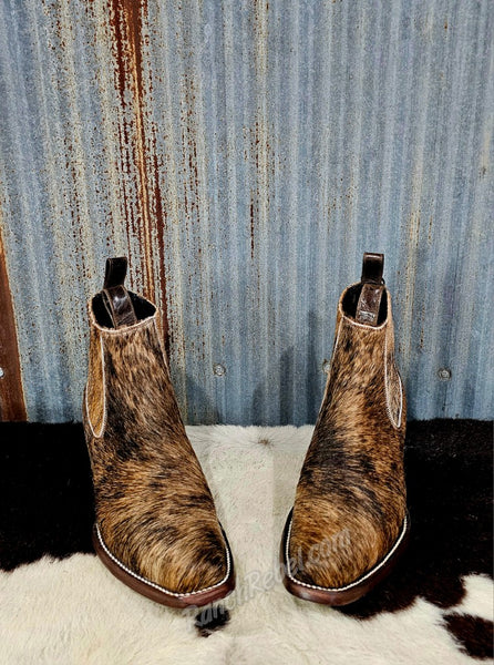 Aurora Brindle Cowhide Booties #5421