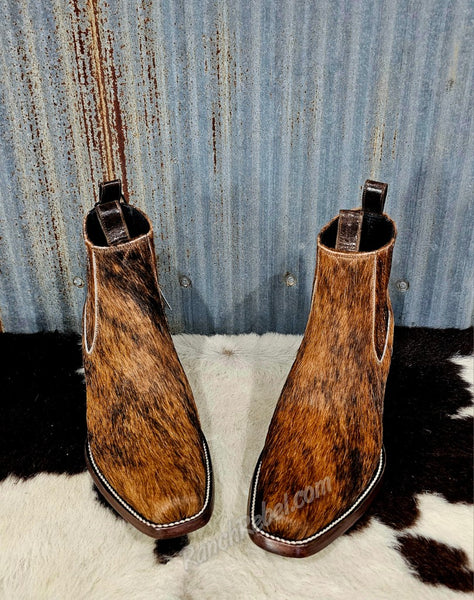 Aurora Brindle Cowhide Booties #5421