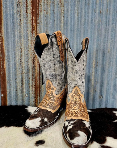 Magnolia Hand Tooled Cowhide Boots #5422