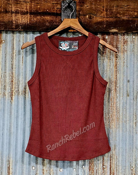 Waffle Knit Tank in Burl Wood #5561