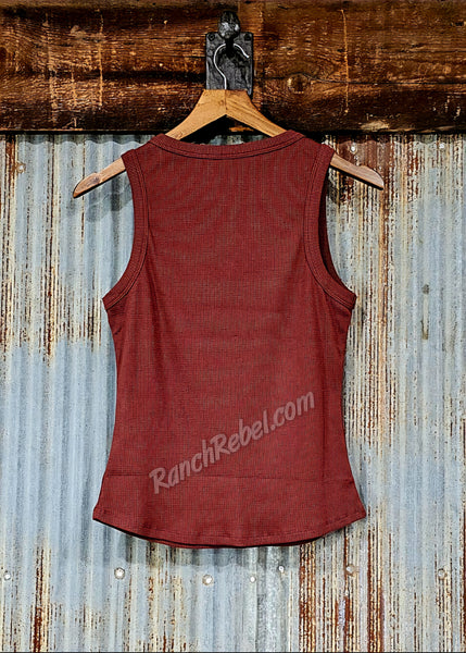 Waffle Knit Tank in Burl Wood #5561