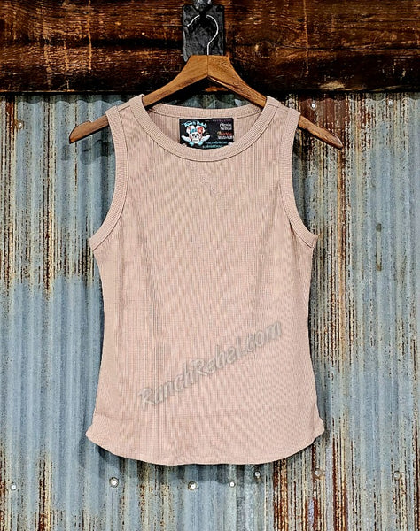 Waffle Knit Tank in Light Mocha #5560