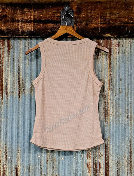 Waffle Knit Tank in Light Mocha #5560