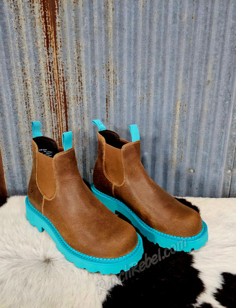 Ariat Fatbaby Twin Gore Boot in Wicker/Turquoise #5549