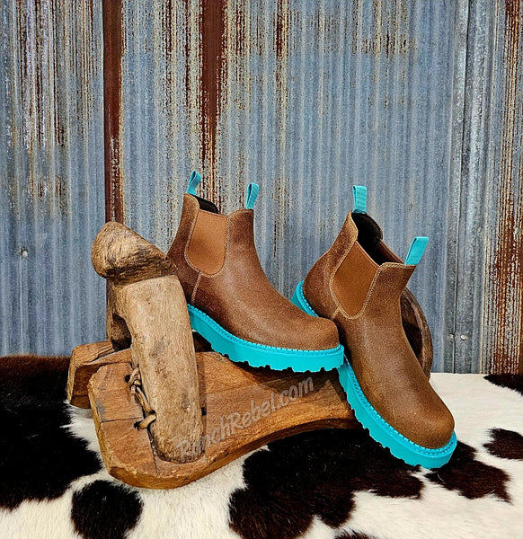 Ariat Fatbaby Twin Gore Boot in Wicker/Turquoise #5549