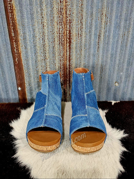 Lala Denim Wedge Sandal #5568