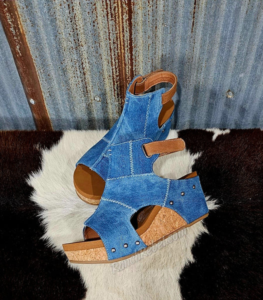 Lala Denim Wedge Sandal #5568