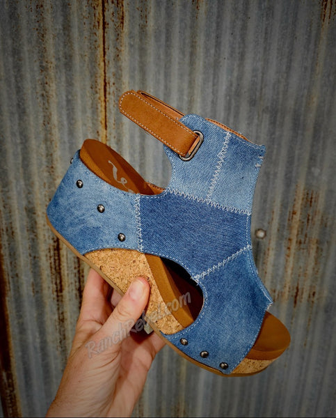 Lala Denim Wedge Sandal #5568