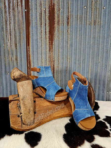 Lala Denim Wedge Sandal #5568