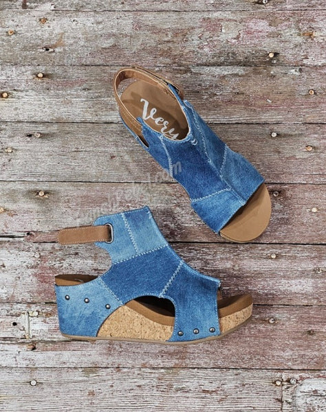 Lala Denim Wedge Sandal #5568