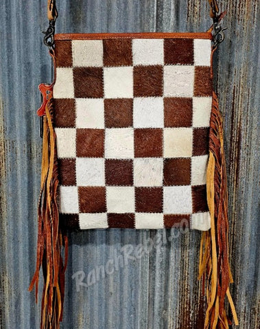 Cowhide Checkered Bag #5555