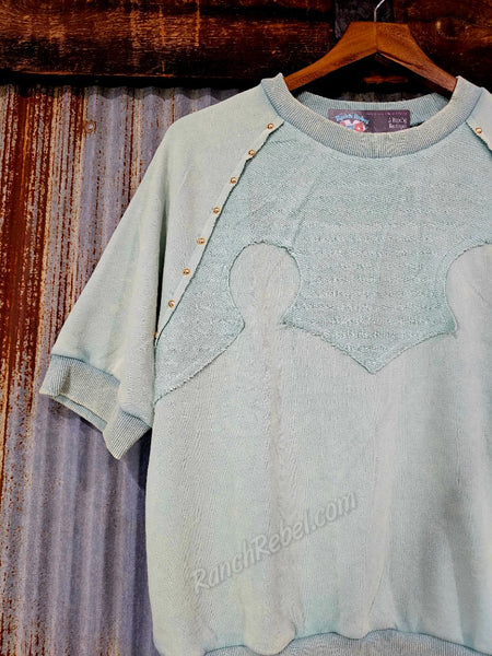 Studded Western Yoke Top in Mint #5586