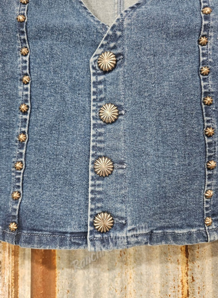 Studded Denim Vest #5605