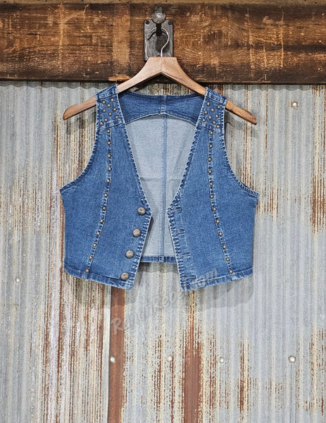 Studded Denim Vest #5605