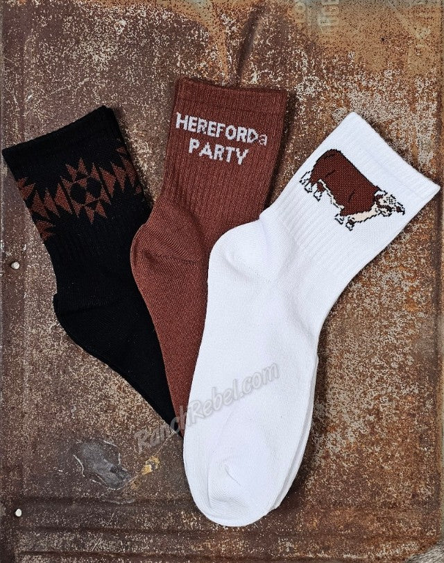 Hereford Party Three Pack Socks #5609