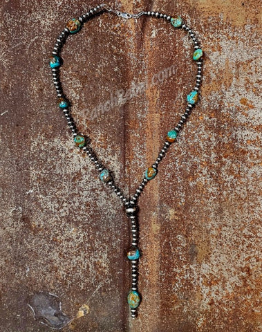 Royston Turquoise Lariat Necklace #5648