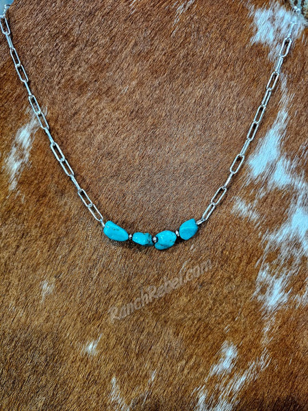 Four Stone Turquoise Necklace #5642